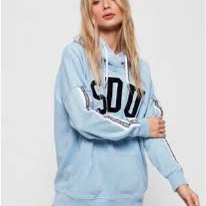Superdry Light Blue Hoodie Alicia Boyfriend Hoodie Sz.6